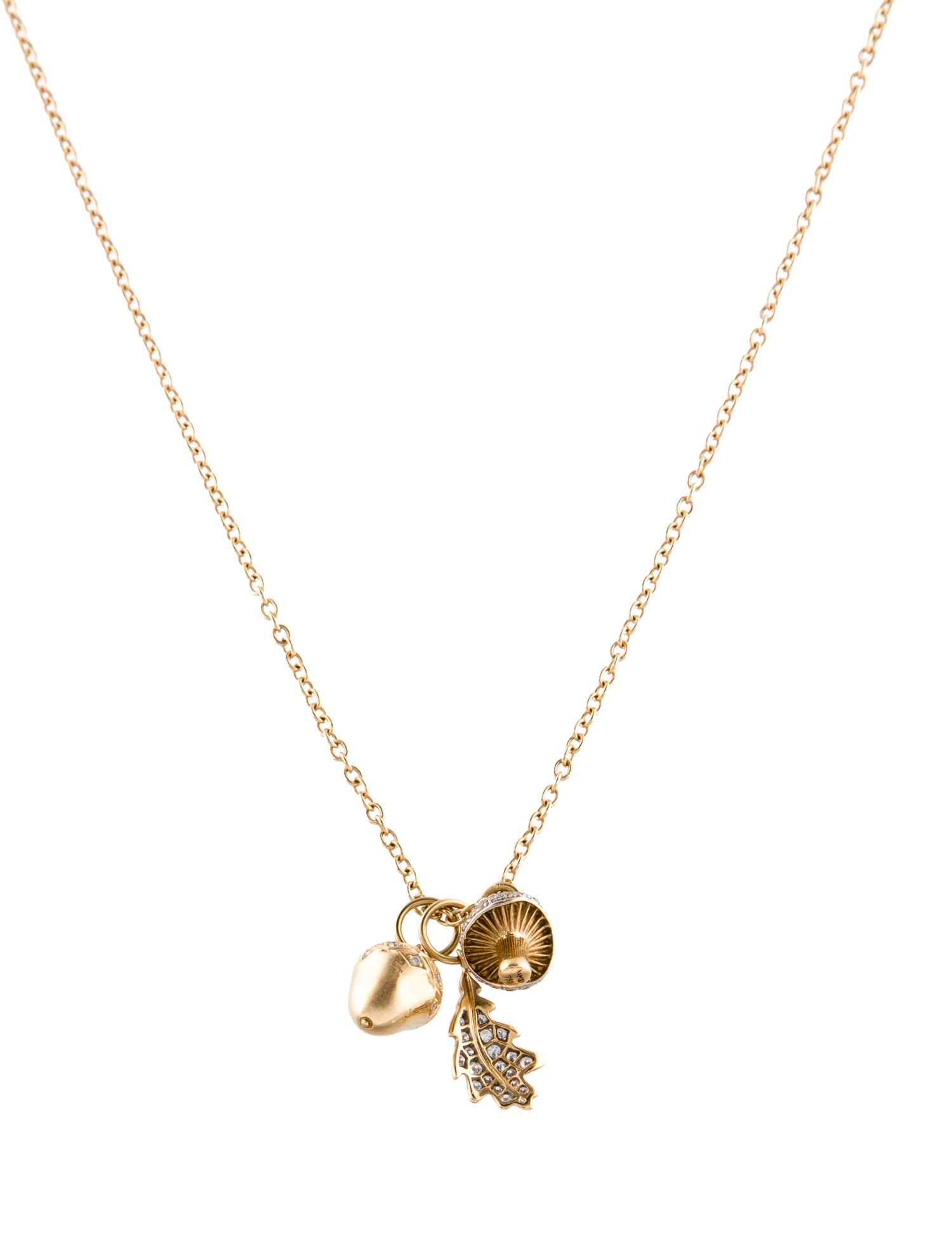 Asprey 18K Diamond Charm Pendant Necklace