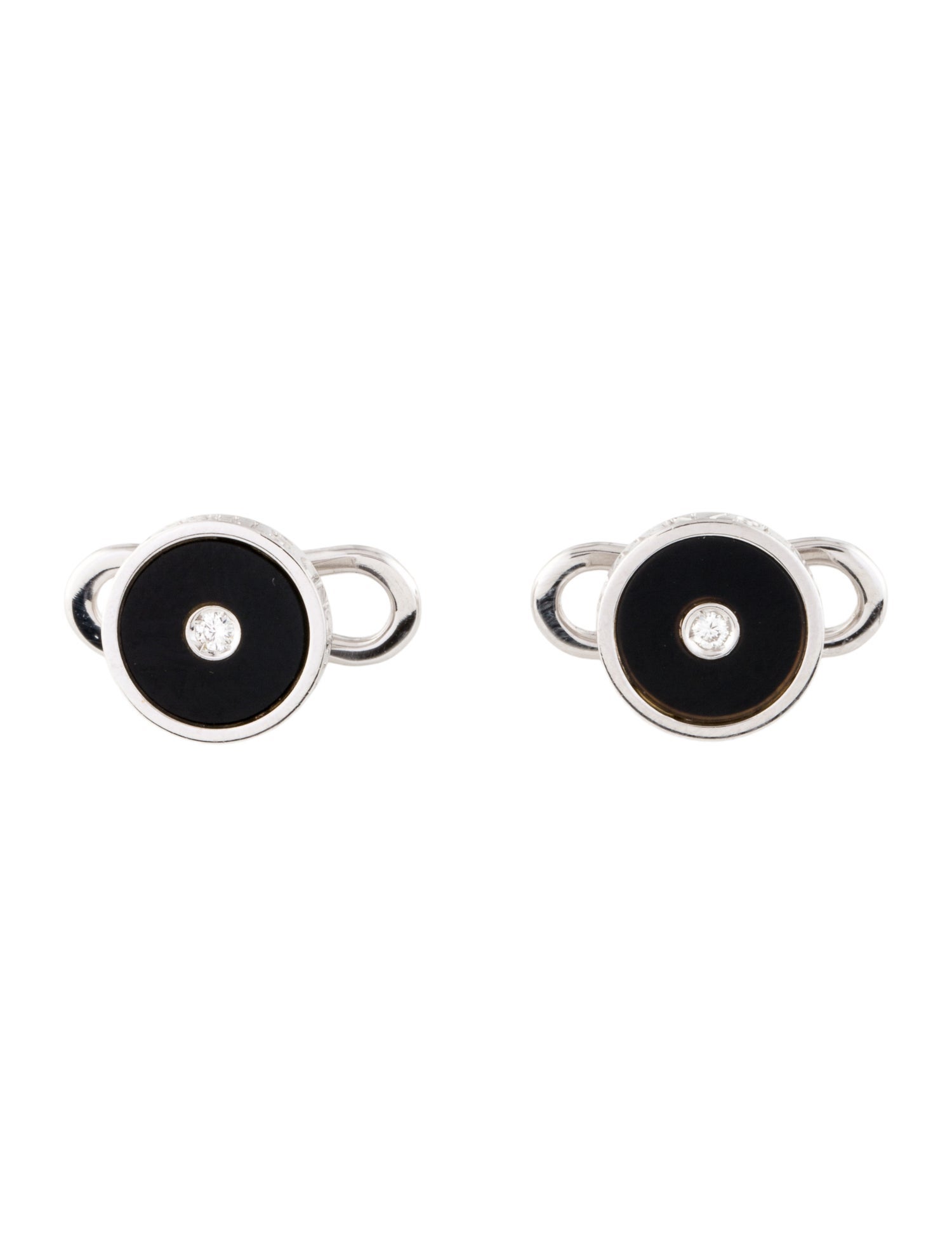 Asprey 18K Diamond Circle Four Cufflink Set