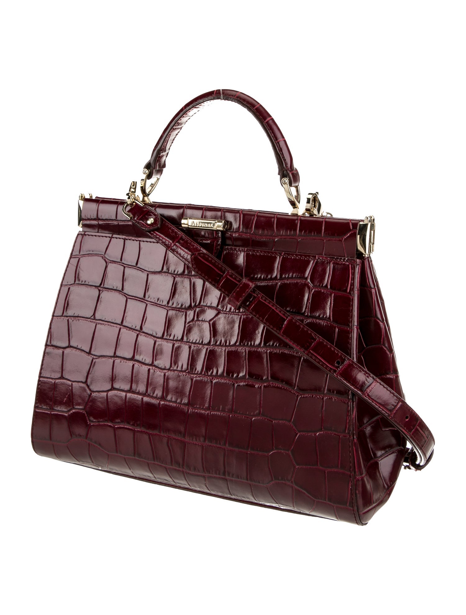 Aspinal of London Embossed Leather Top Handle Bag