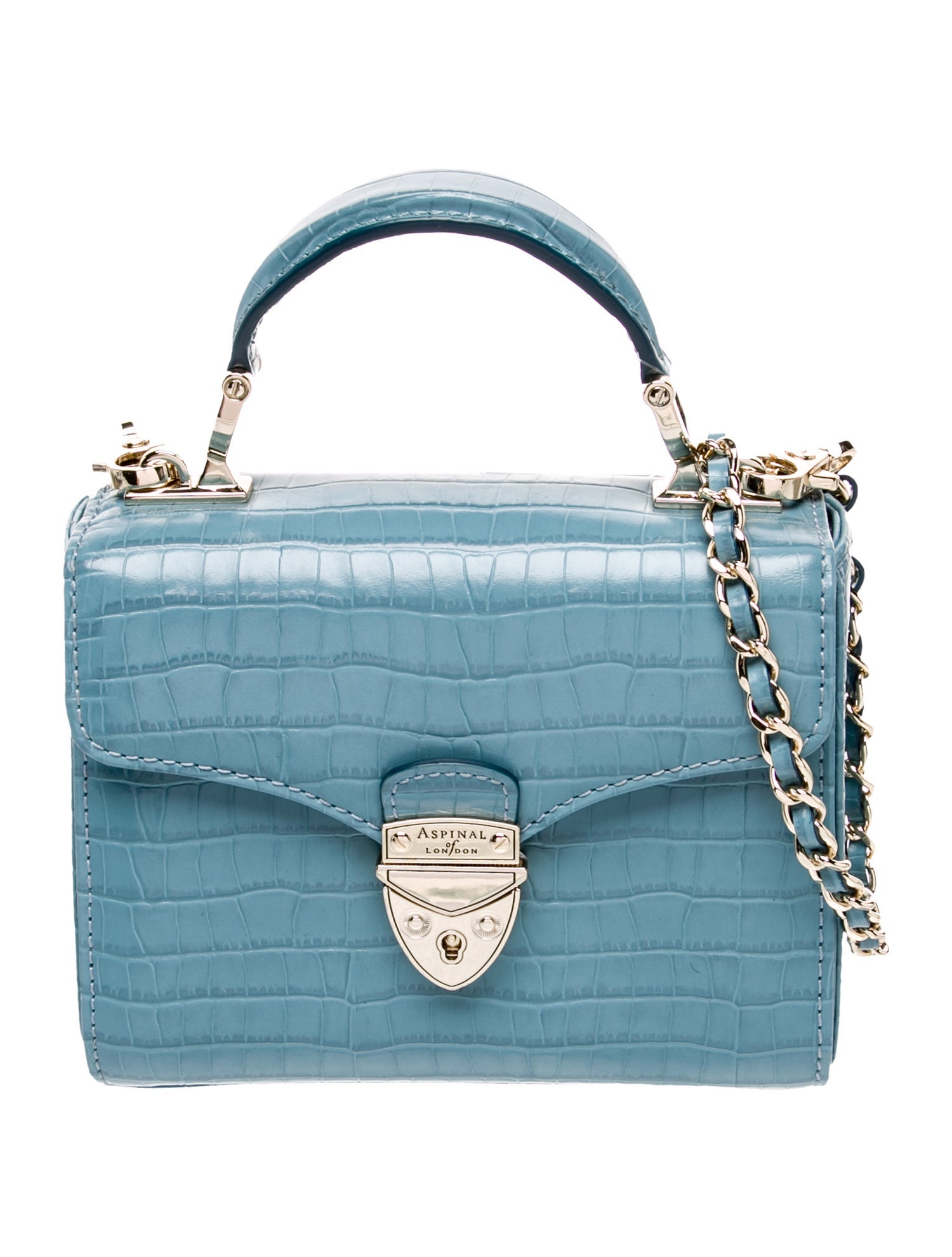 Aspinal of London Embossed Leather Shoulder Bag