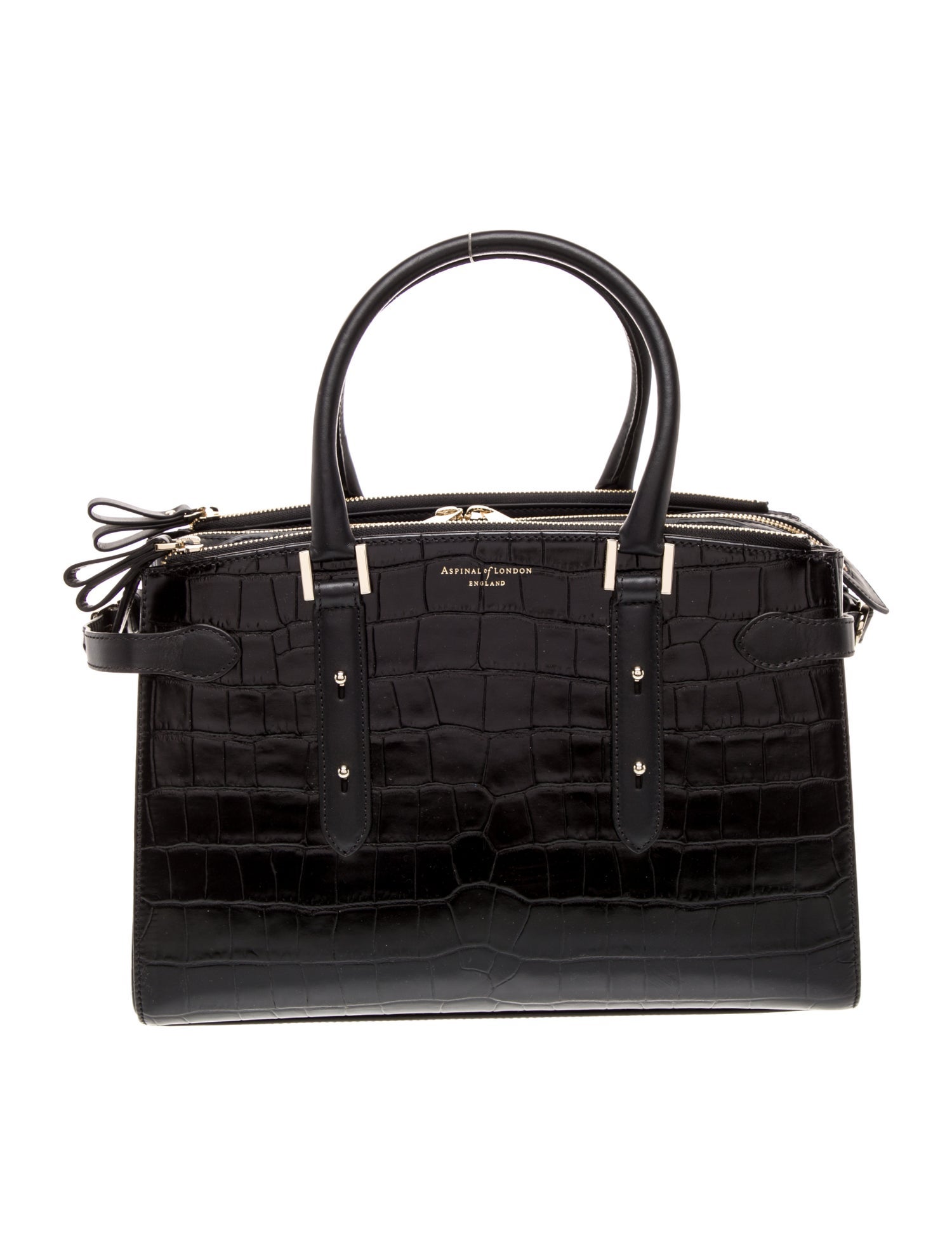 Aspinal of London Embossed Leather Top Handle Bag