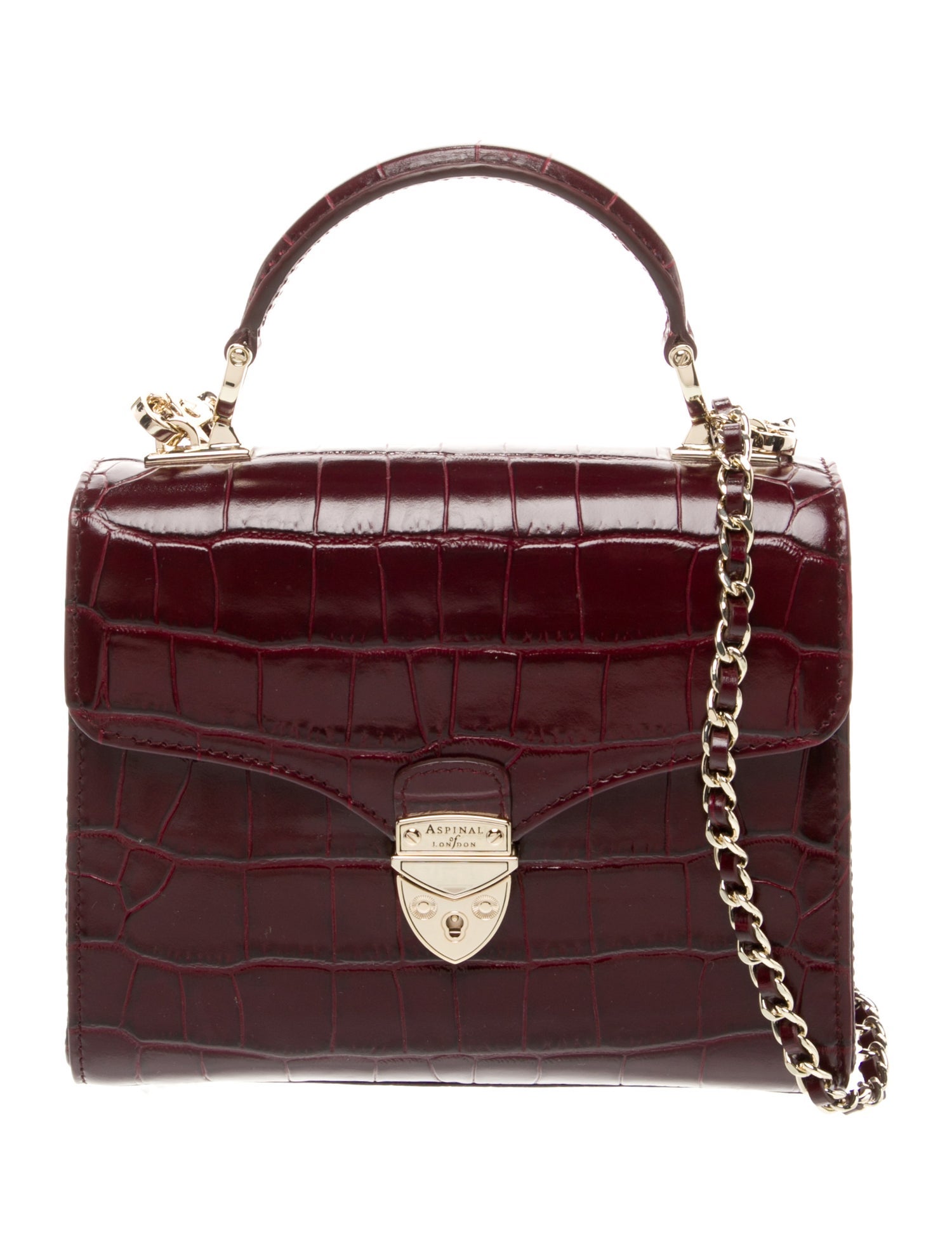 Aspinal of London Embossed Leather Top Handle Bag