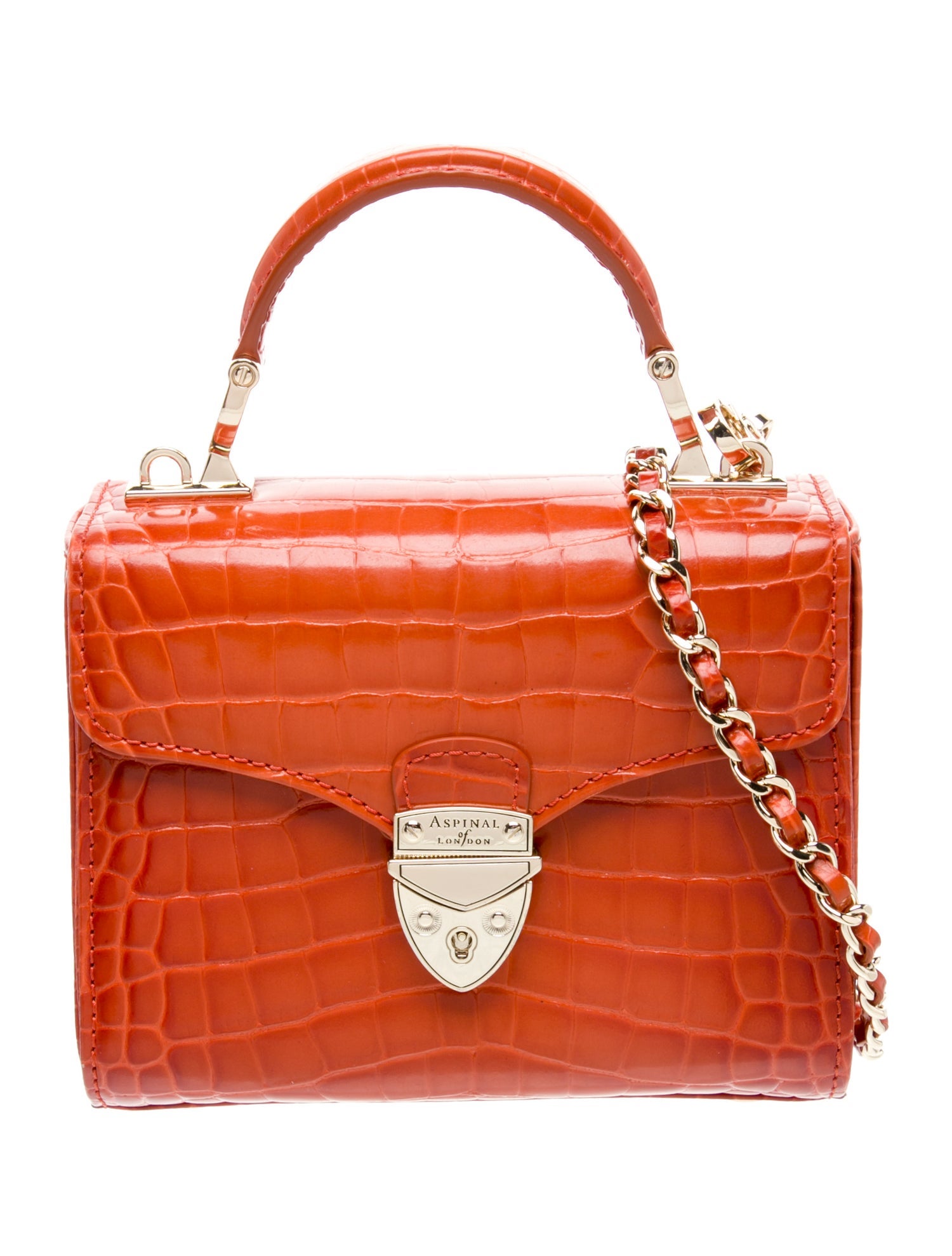 Aspinal of London Embossed Leather Shoulder Bag