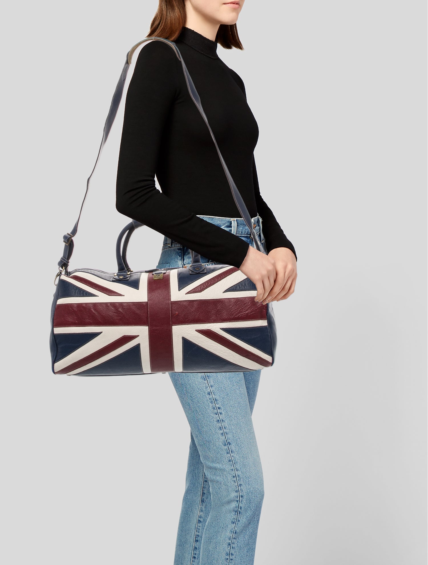 Aspinal of London Leather Brit Duffle Travel Bag