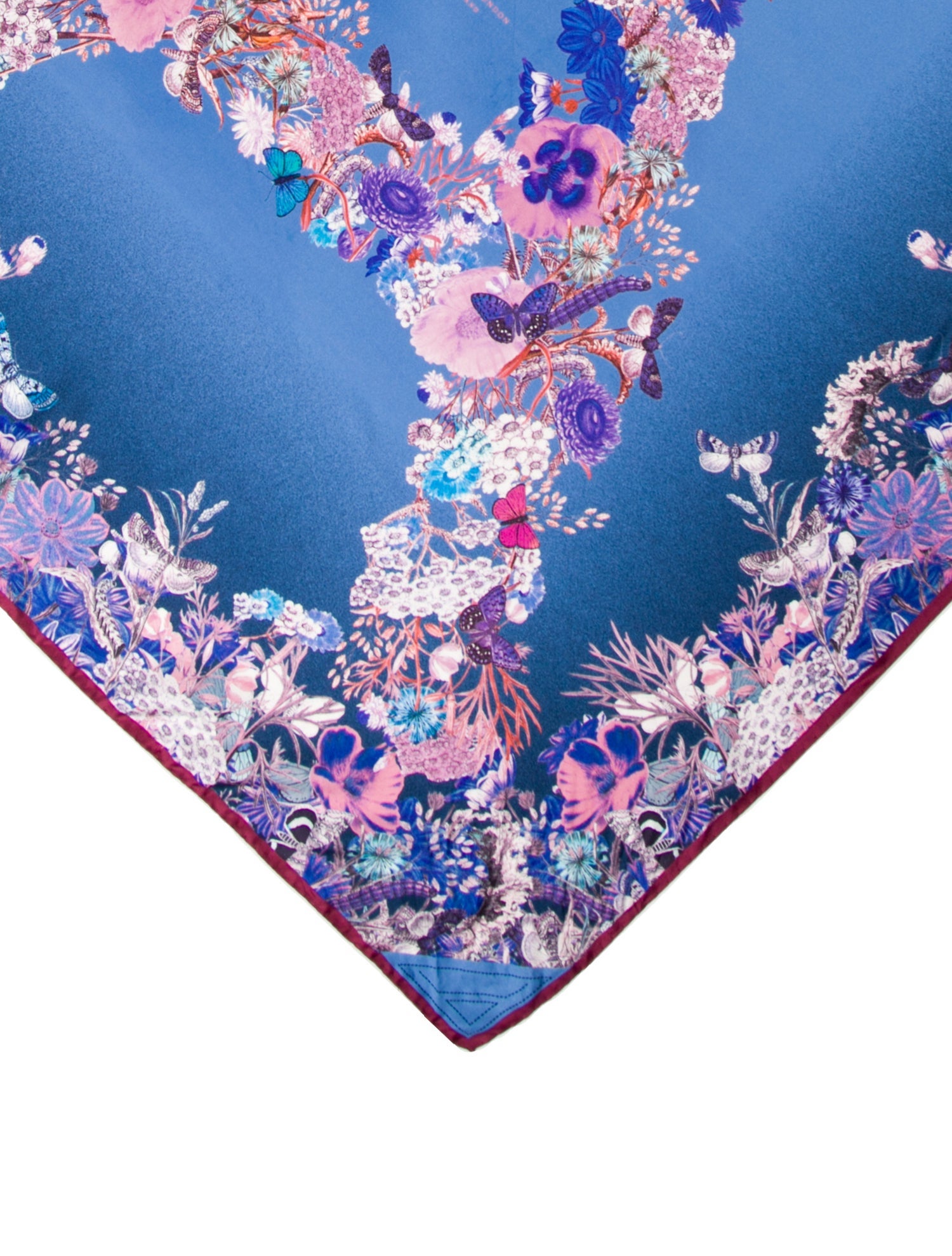 Aspinal of London Silk Floral Print Scarf