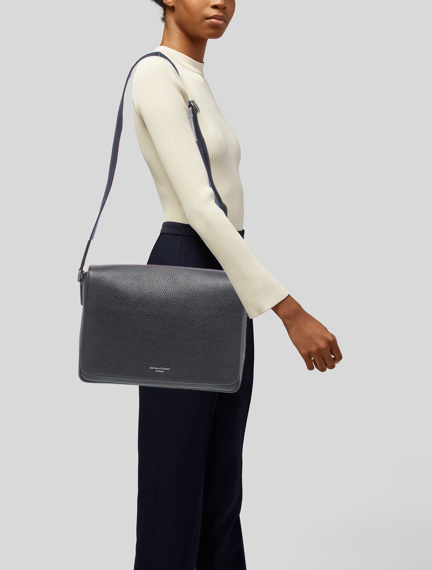 Aspinal of London Leather Messenger Bag