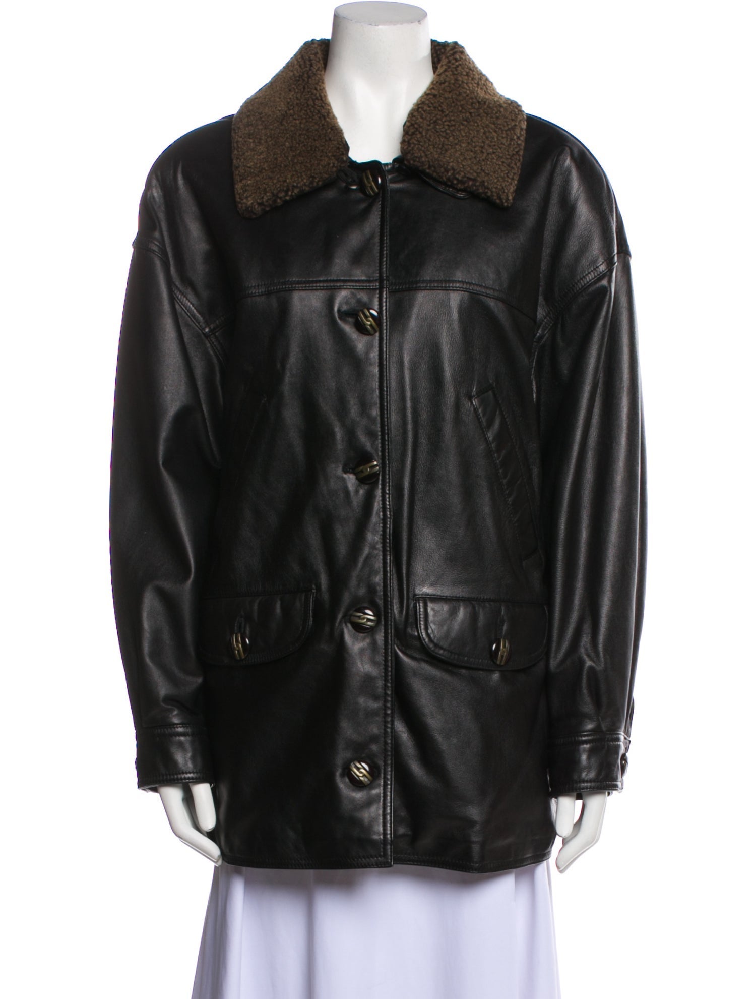 Arnold Scaasi Leather Coat