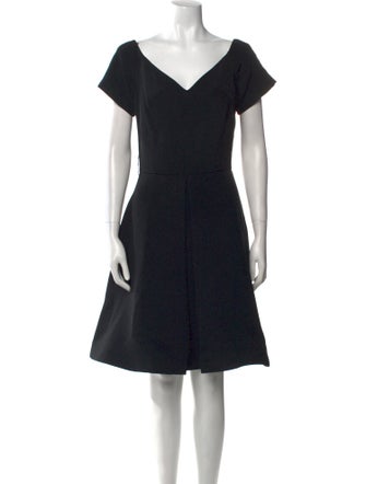 Arnold Scaasi V-Neck Knee-Length Dress