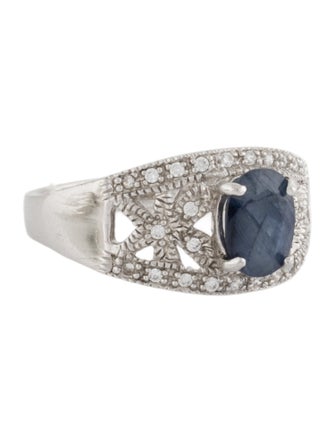 Atelier Swarovski Surface Diffused Sapphire & Crystal Cocktail Ring