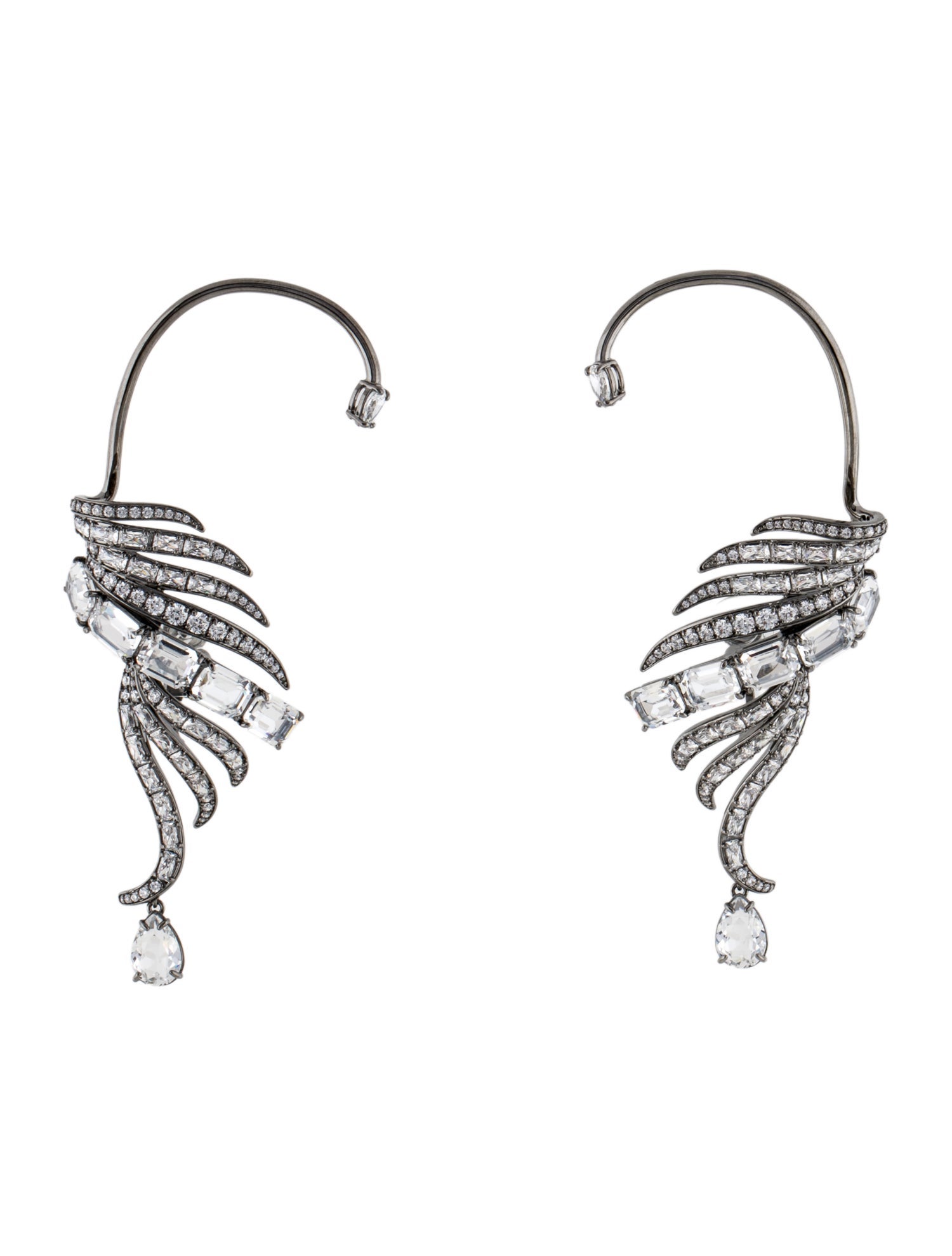 Atelier Swarovski Crystal "The Vienna" Feather Ear Cuffs