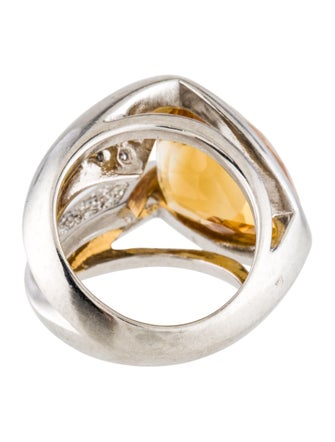 Antonini Gioielli Platinum Citrine & Diamond Ring