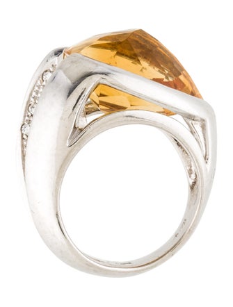 Antonini Gioielli Platinum Citrine & Diamond Ring