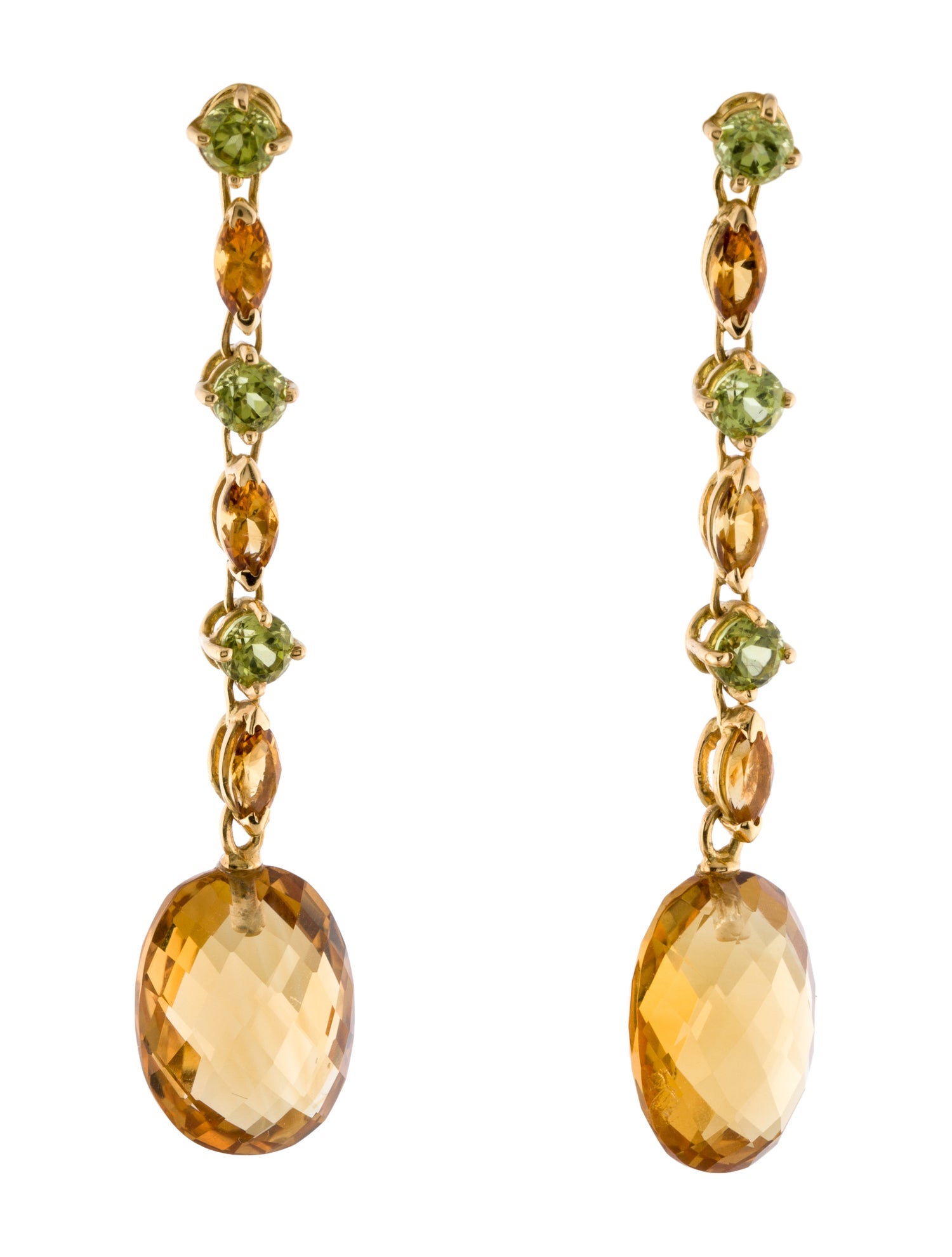 Antonini Gioielli 18K Citrine & Peridot Chandelier Earrings
