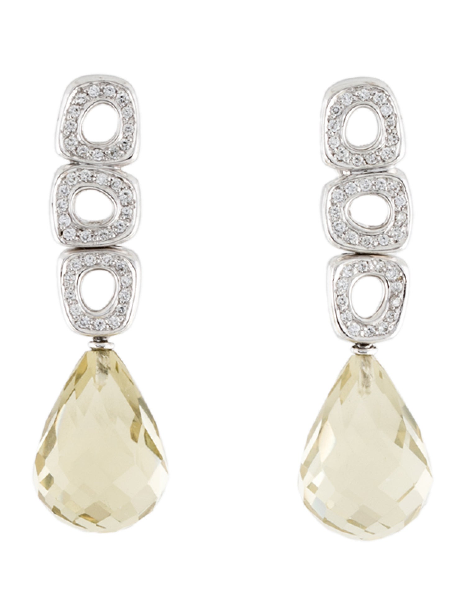 Antonini Gioielli 18K Diamond & Quartz Drop Earrings
