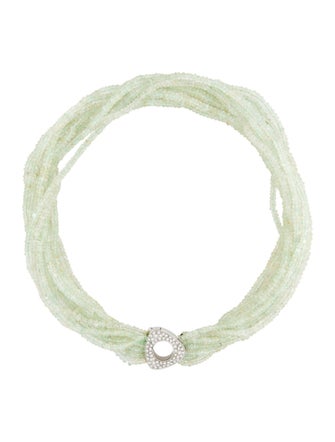 Antonini Gioielli 18K Beryl & Diamond Bead Necklace