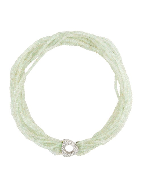 Antonini Gioielli 18K Beryl & Diamond Bead Necklace