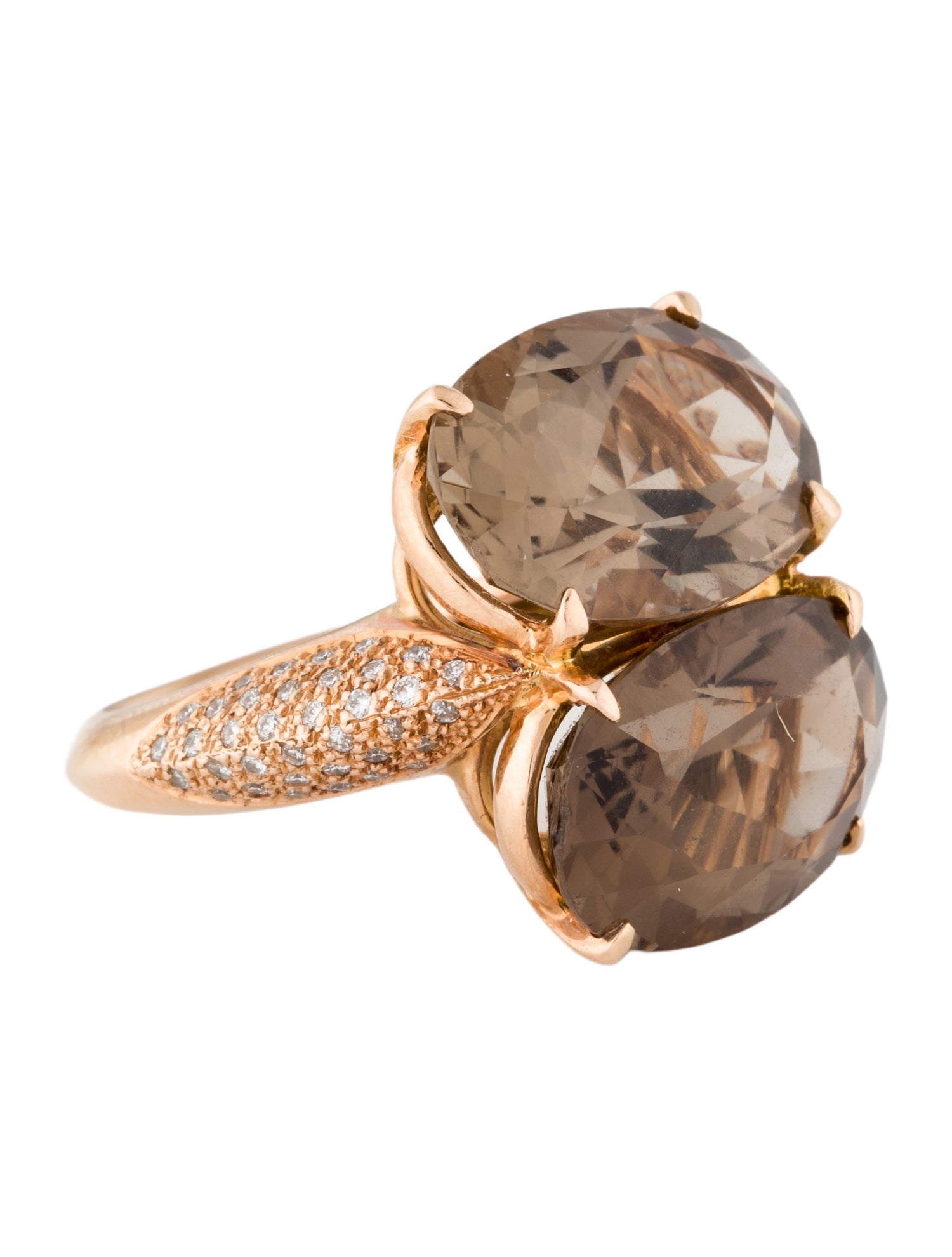 Antonini Gioielli 18K 20.41ctw Smoky Quartz & Diamond Lucca Cocktail Ring