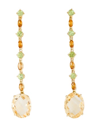 Antonini Gioielli 18K Citrine & Peridot Drop Earrings
