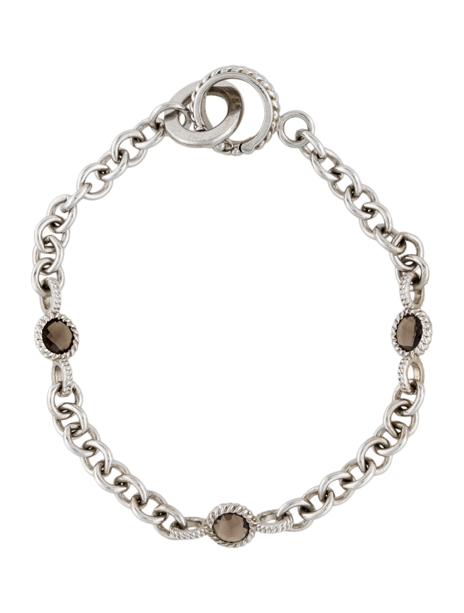 Anthony Nak Smoky Quartz Chain Link Bracelet
