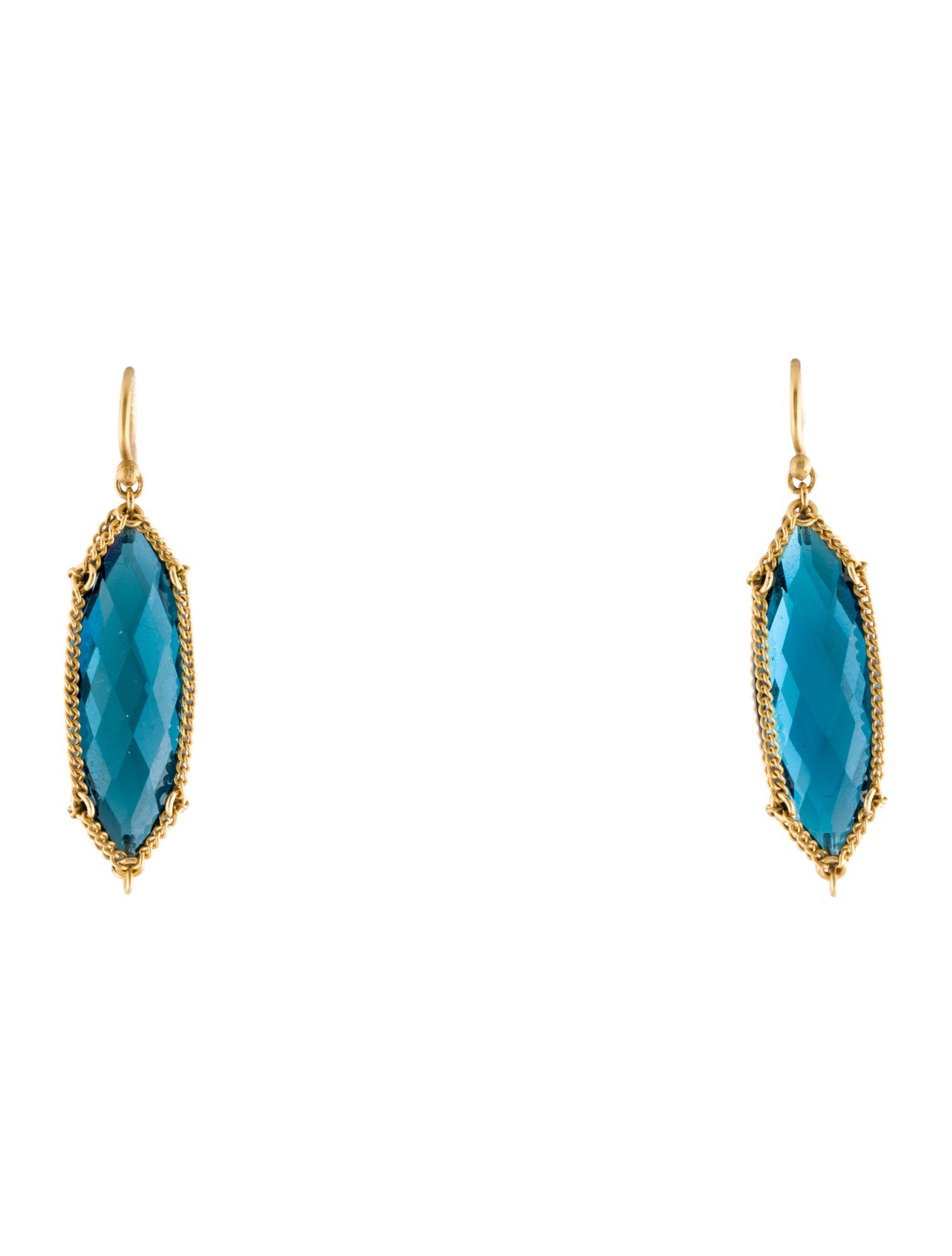 Anthony Nak 18K Blue Topaz Drop Earrings