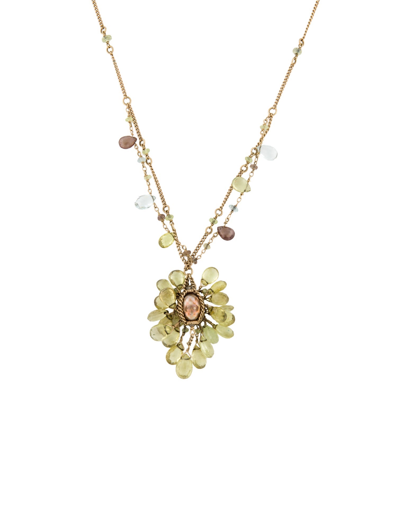 Anthony Nak 14K Dyed Pearl & Multistone Necklace
