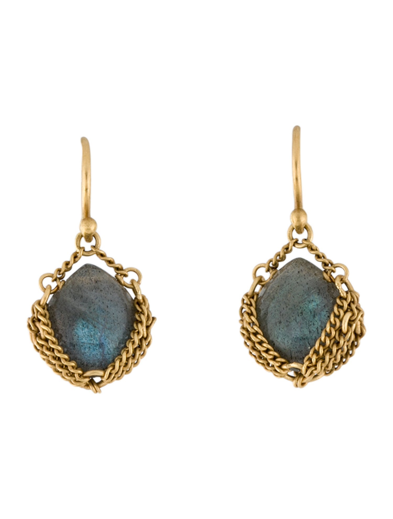 Anthony Nak 18K Labradorite Chain Drop Earrings