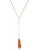 Anthony Nak 18K Coral & Diamond Lavalier Necklace