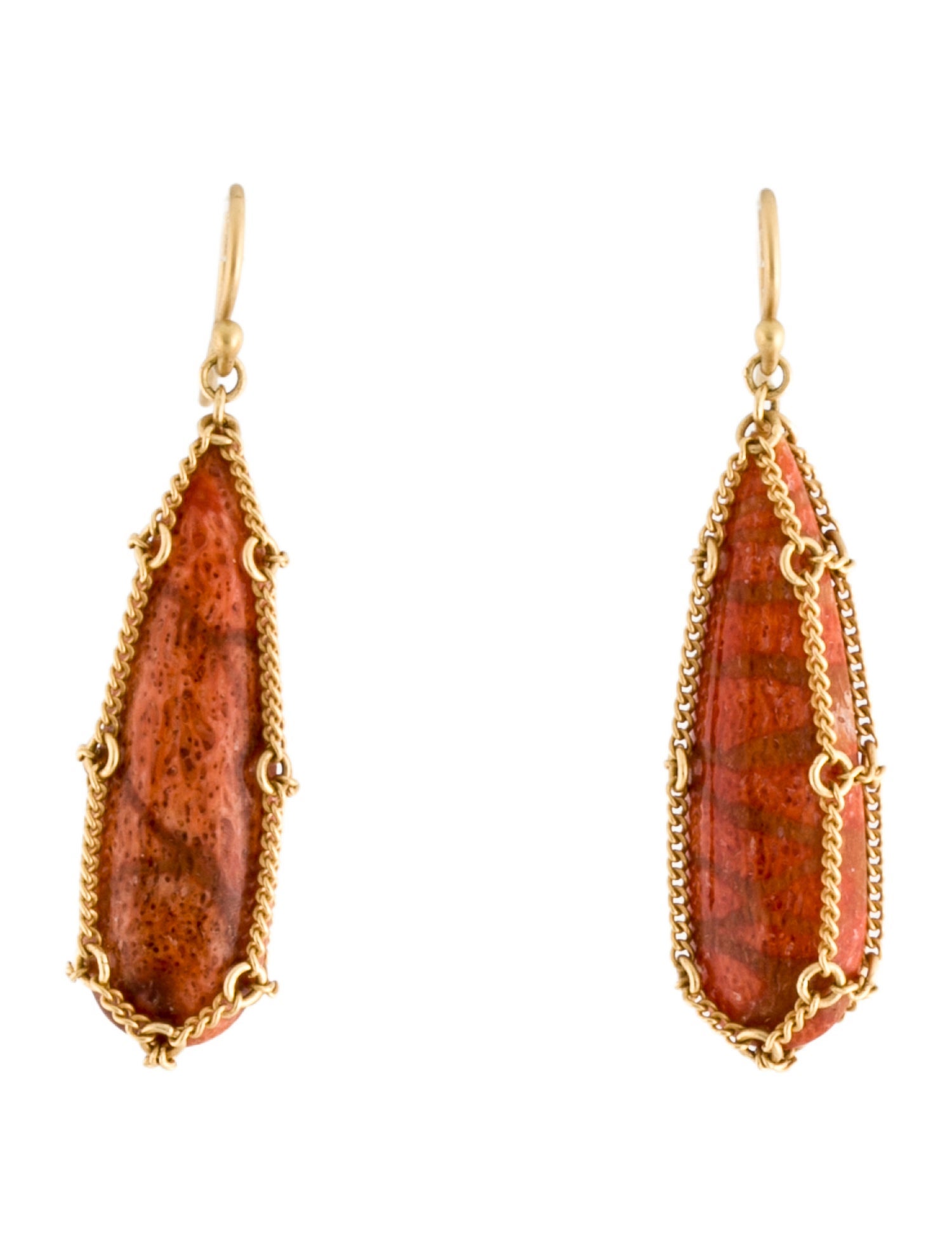 Anthony Nak 18K Coral Drop Earrings