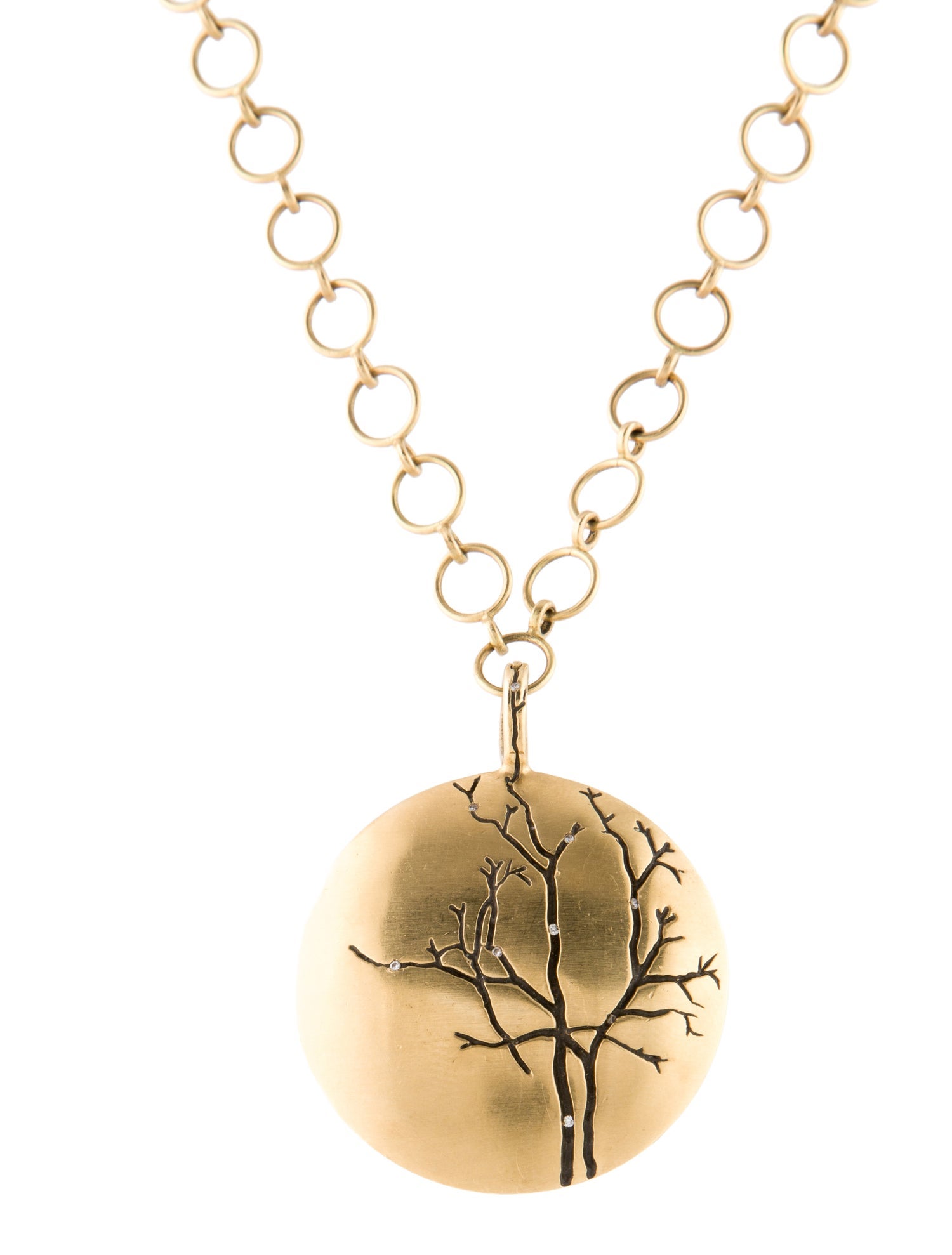 Anthony Nak 18K Diamond Tree Of Life Pendant Necklace