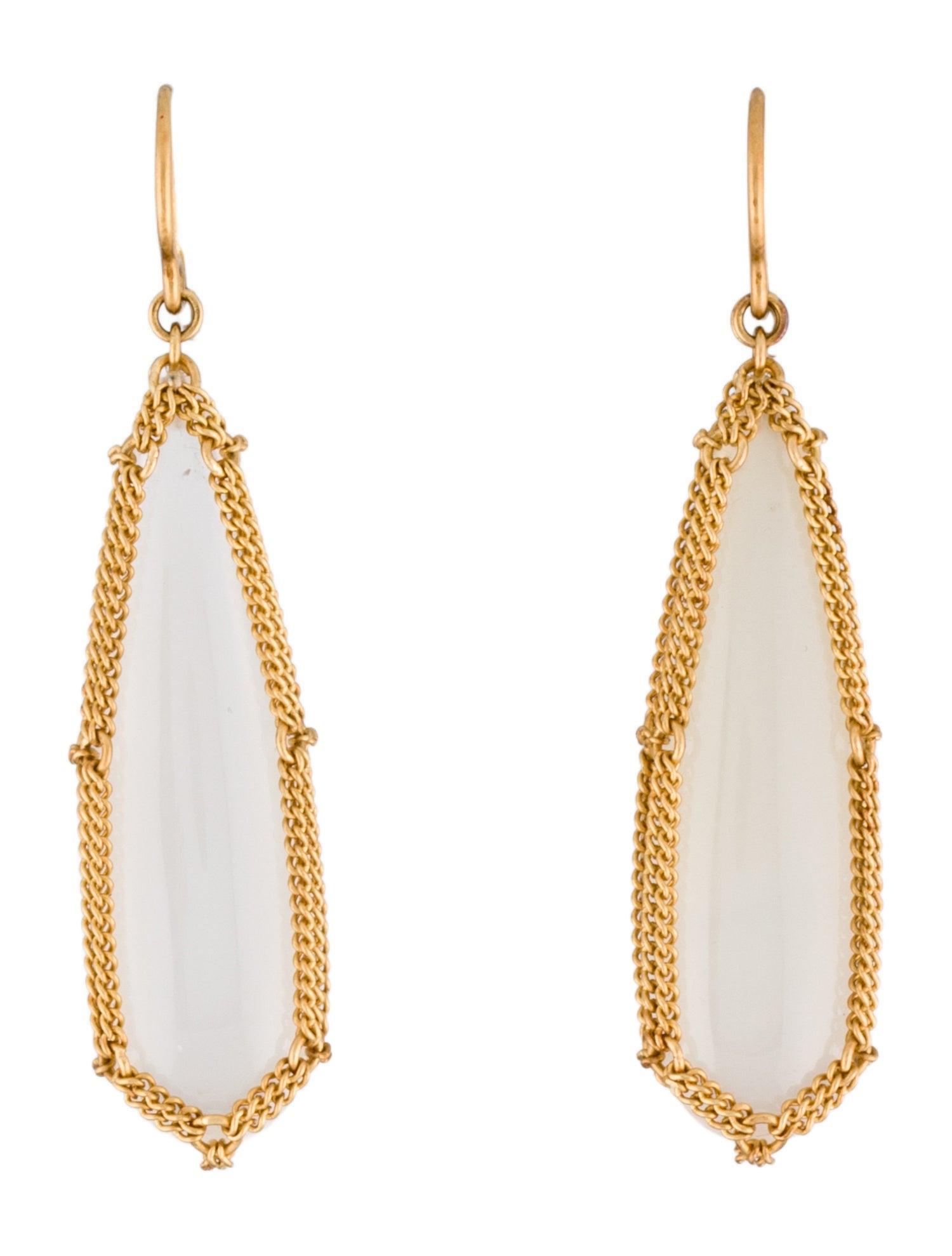 Anthony Nak 18K Chalcedony Drop Earrings