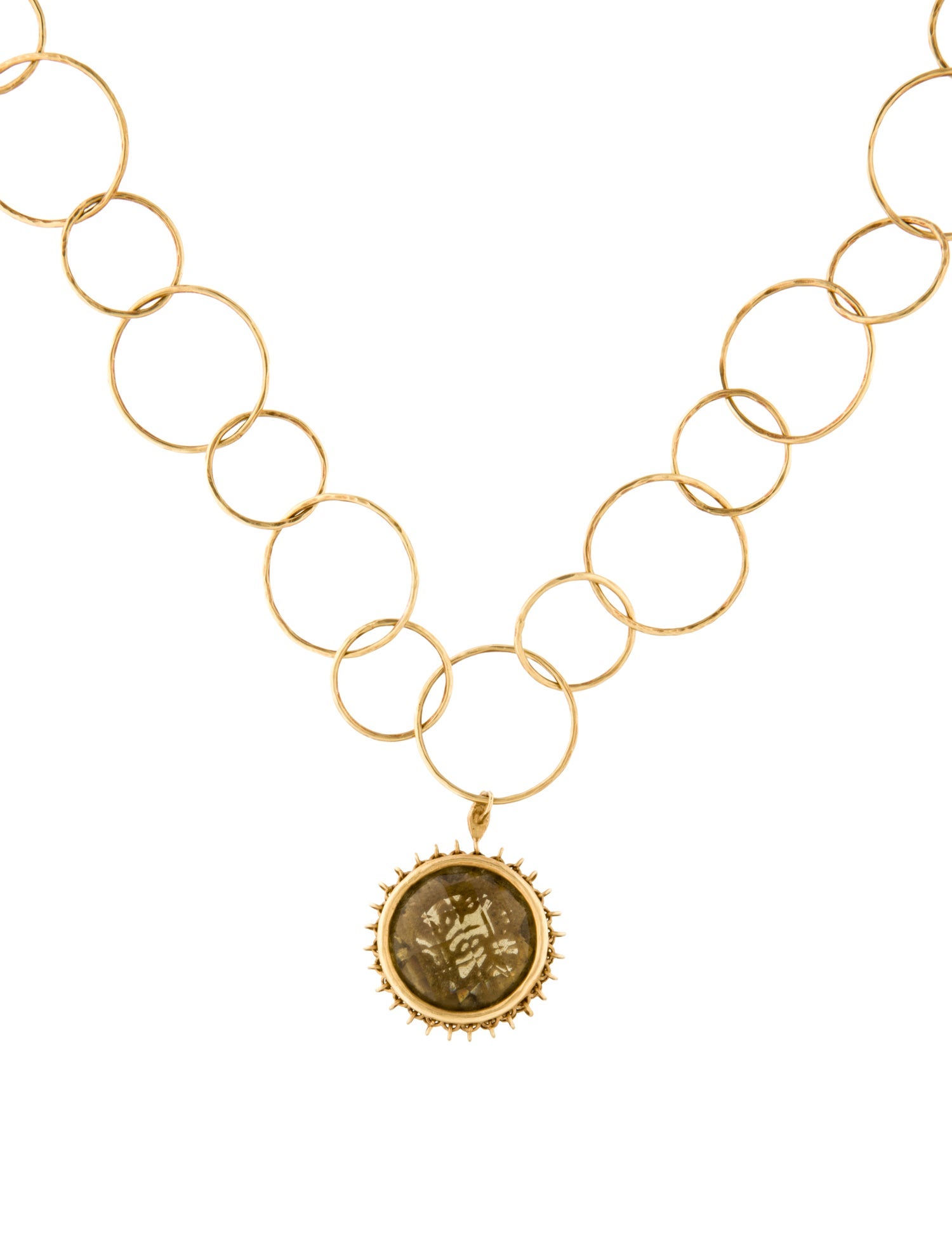 Anthony Nak 18K Citrine & Diamond Pendant Necklace