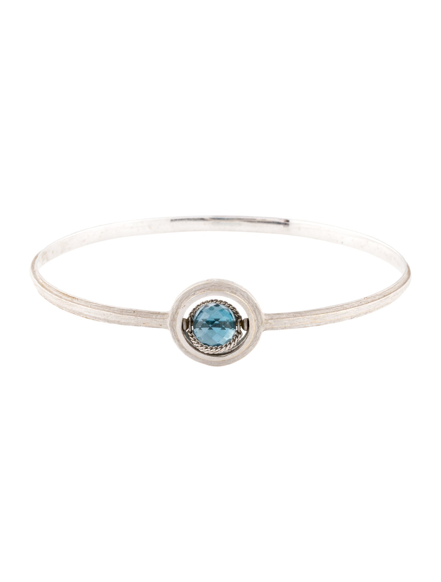 Anthony Nak 18K Topaz Rotating Station Bangle Bracelet