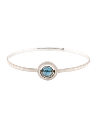 Anthony Nak 18K Topaz Rotating Station Bangle Bracelet