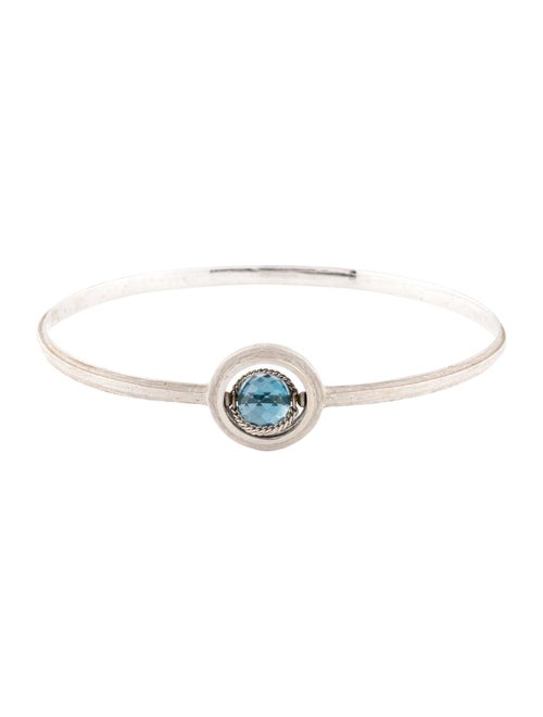 Anthony Nak 18K Topaz Rotating Station Bangle Bracelet