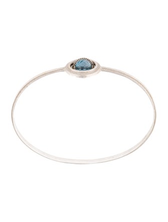 Anthony Nak 18K Topaz Rotating Station Bangle Bracelet