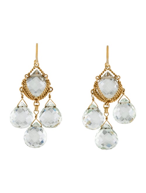 Anthony Nak 18K Prasiolite Drop Earrings