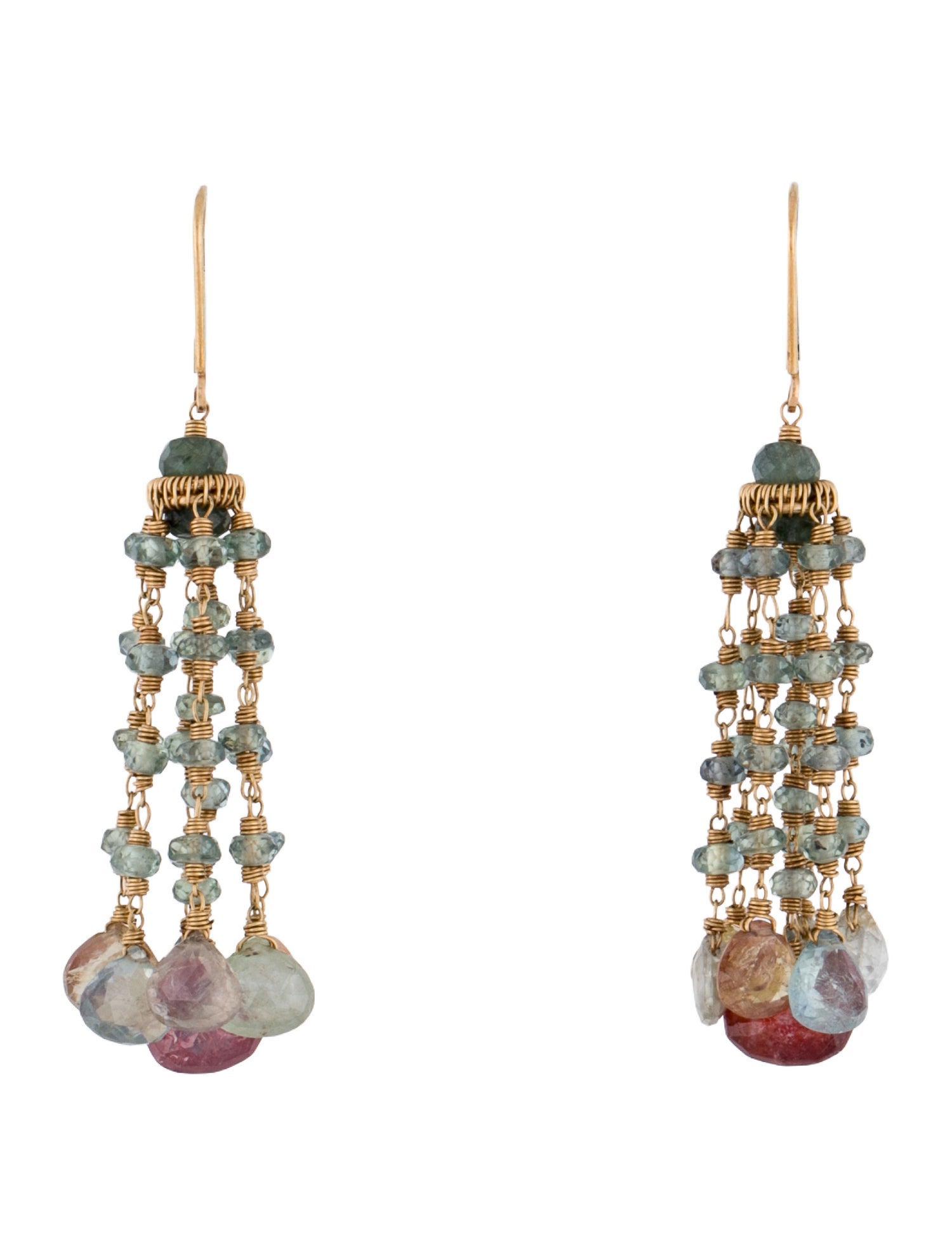 Anthony Nak 14K Sapphire Tassel Drop Earrings