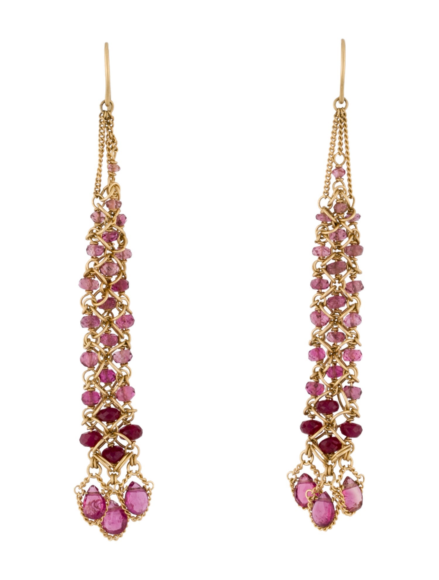 Anthony Nak 18K Tourmaline & Ruby Drop Earrings
