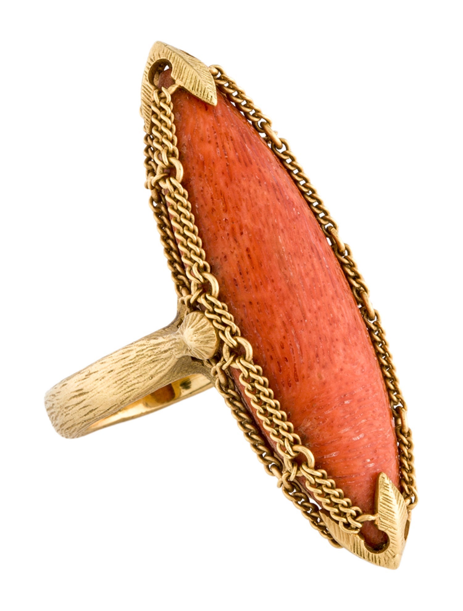 Anthony Nak 18K Coral Cocktail Ring