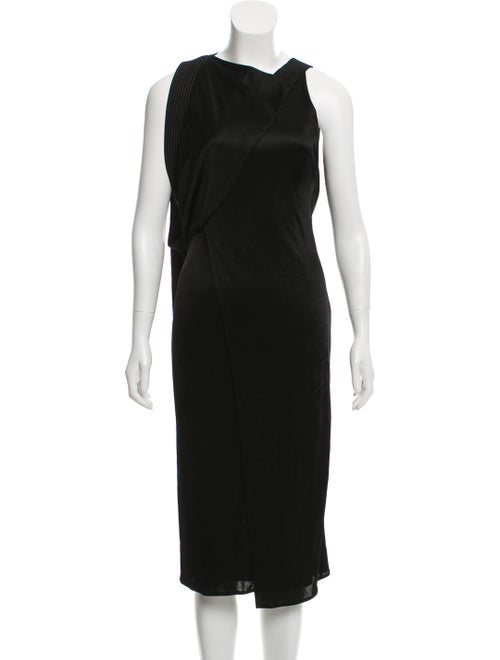 Atlein Draped Open Back Dress Black