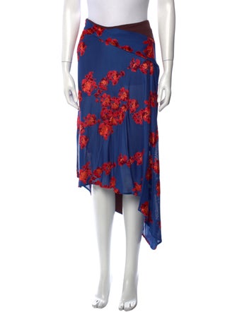 Atlein Floral Print Midi Length Skirt