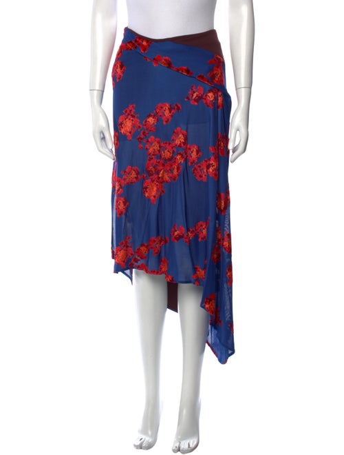 Atlein Floral Print Midi Length Skirt
