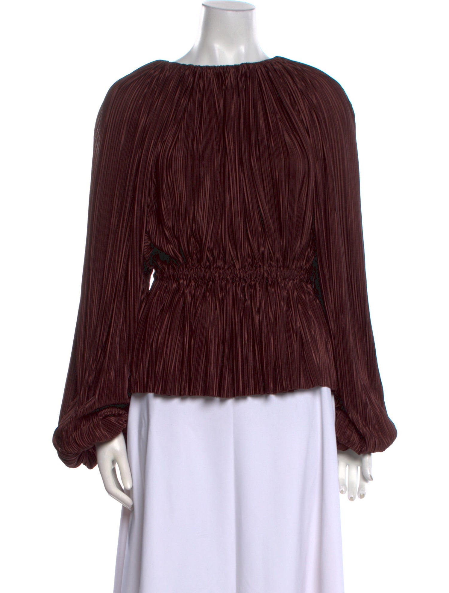 Atlein Bateau Neckline Long Sleeve Blouse