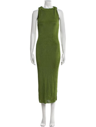 Atlein Bateau Neckline Long Dress