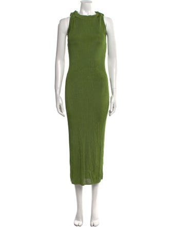 Atlein Mock Neck Midi Length Dress