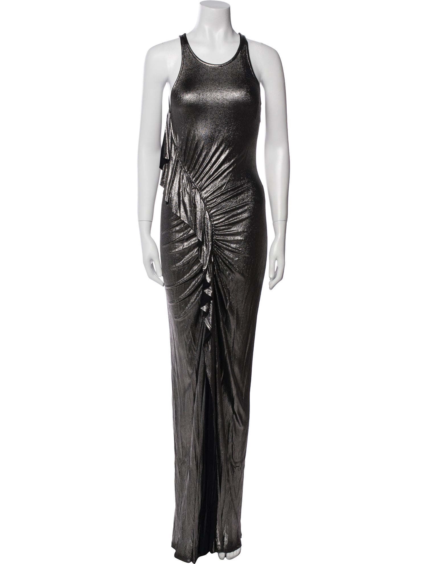 Atlein Scoop Neck Long Dress