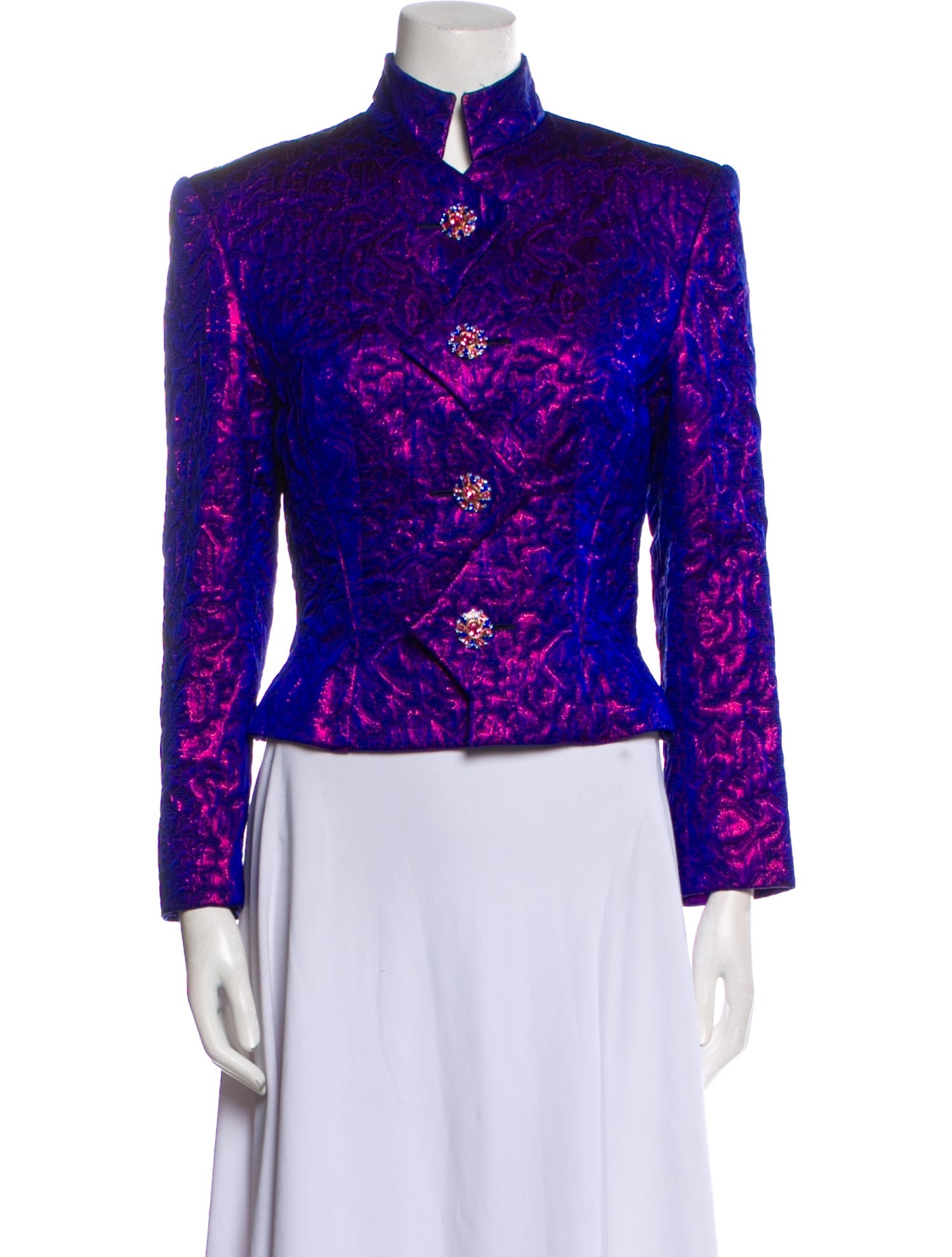 Angelo Tarlazzi Wool Printed Evening Jacket