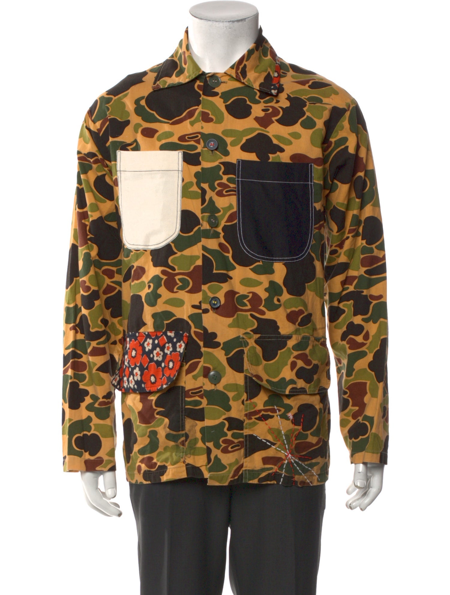 Atelier & Repairs Colorblock Pattern Long Sleeve Western Shirt