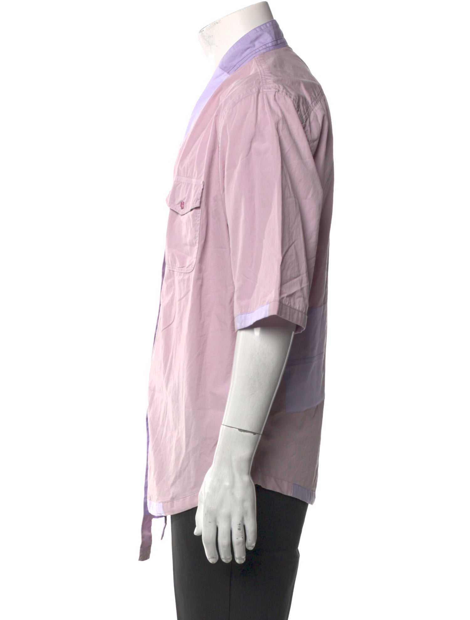 Atelier & Repairs Colorblock Pattern Three-Quarter Sleeve Shirt