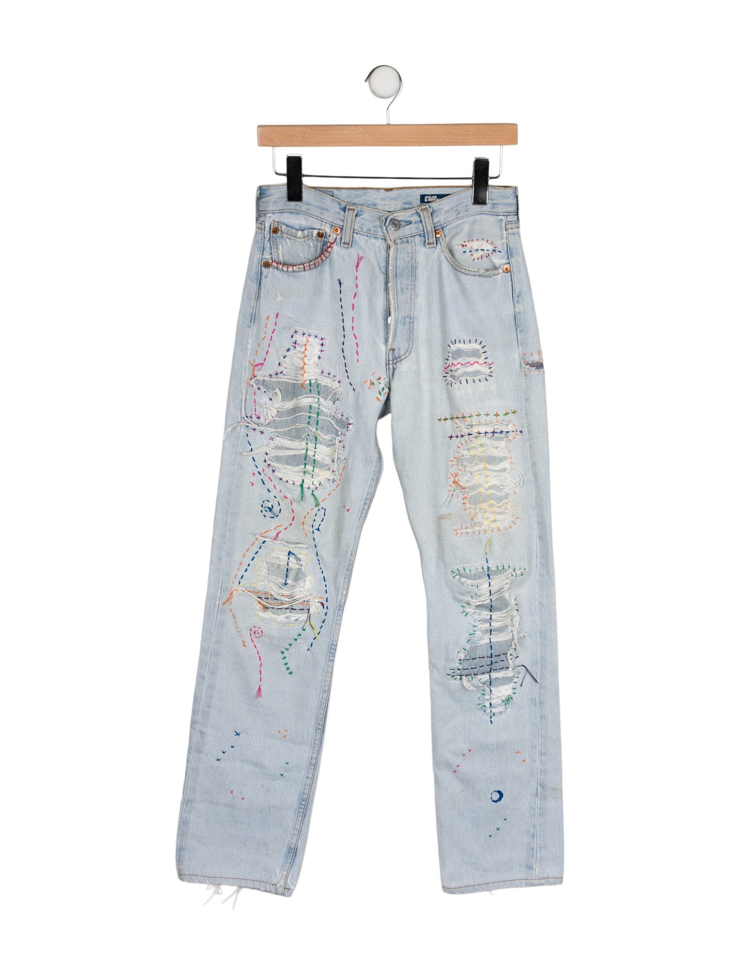 Atelier & Repairs Mid-Rise Straight Leg Jeans